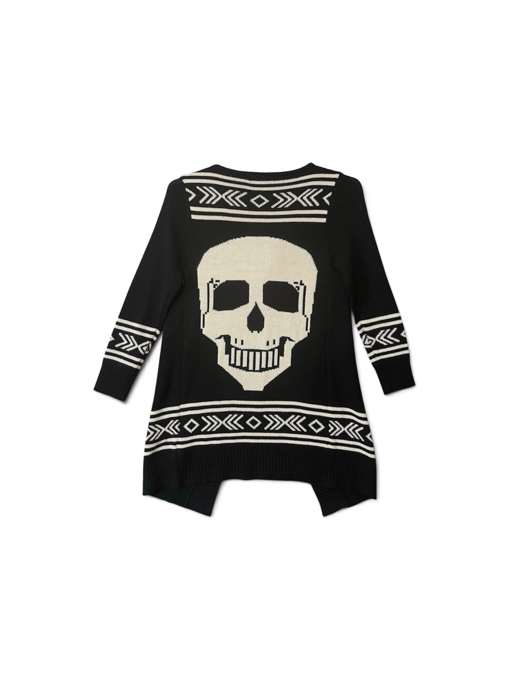 Love Culture Black & Cream Skull Knit Sweater Women M